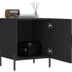 Tafels*vidaXL Nachtkastjes 2 st 40x40x50 cm bewerkt hout Zwart