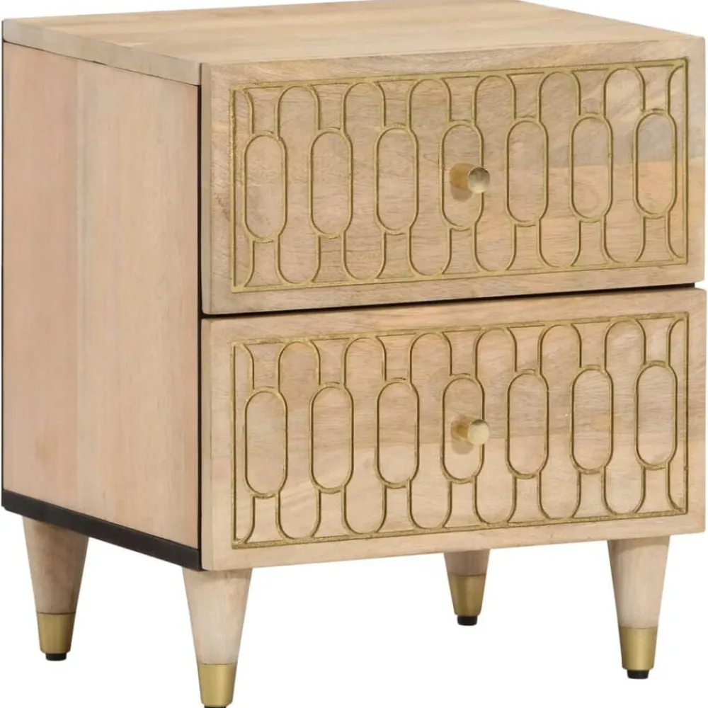 Nachtkastjes 2 st 40x33x46 cm massief mangohout>vidaXL Sale