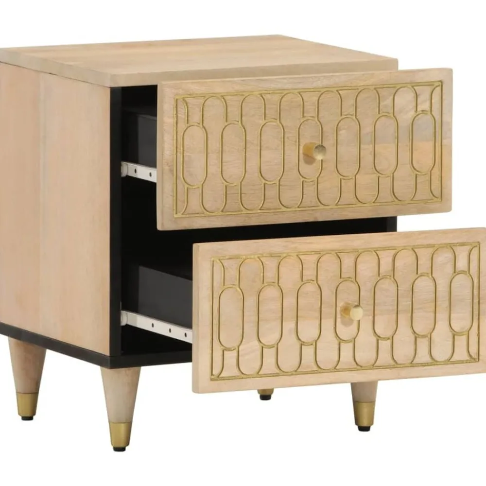 Nachtkastjes 2 st 40x33x46 cm massief mangohout>vidaXL Sale