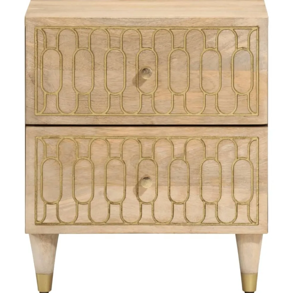Nachtkastjes 2 st 40x33x46 cm massief mangohout>vidaXL Sale