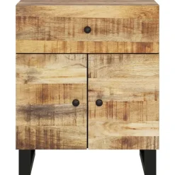 Tafels*vidaXL Nachtkastjes 50x33x60 cm massief mangohout en bewerkt hout Lichthout