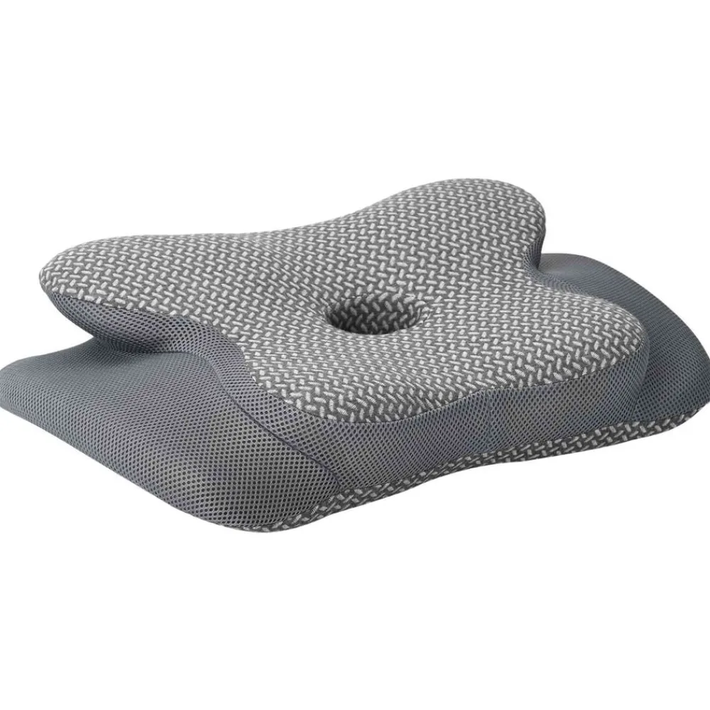 Linnengoed*vidaXL Nek kussen Traagschuim 58 x 38 x 12 cm Grijs
