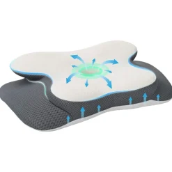 Linnengoed*vidaXL Nek kussen Traagschuim 58 x 37,5 x 12 cm Wit