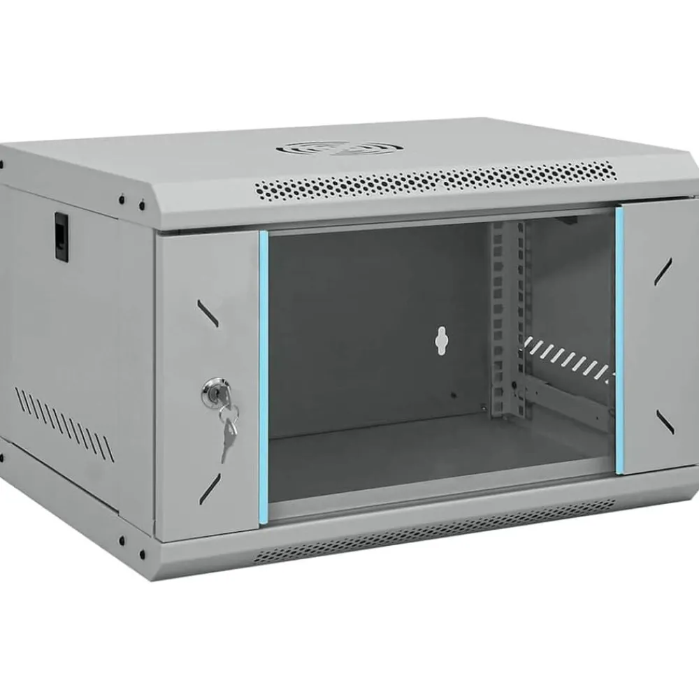 Elektronica*vidaXL Netwerk kabinet met opslag 53 x 45 x 30 cm Staal Grijs