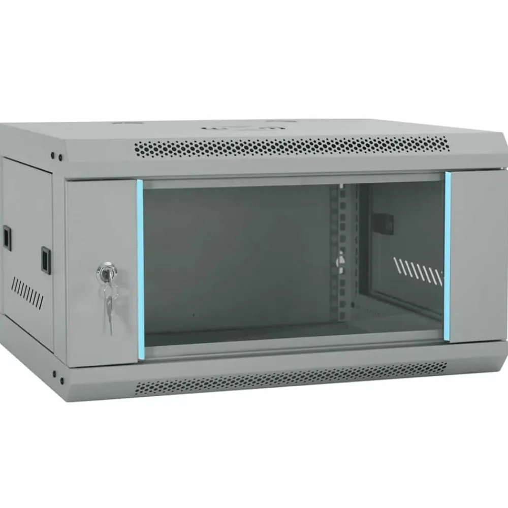 Elektronica*vidaXL Netwerk kabinet met opslag 60 x 45 x 35 cm Staal Grijs