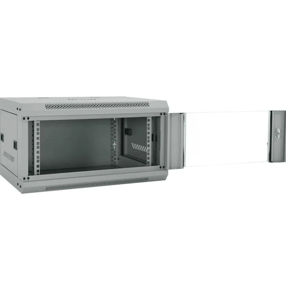 Elektronica*vidaXL Netwerk kabinet met opslag 60 x 45 x 35 cm Staal Grijs