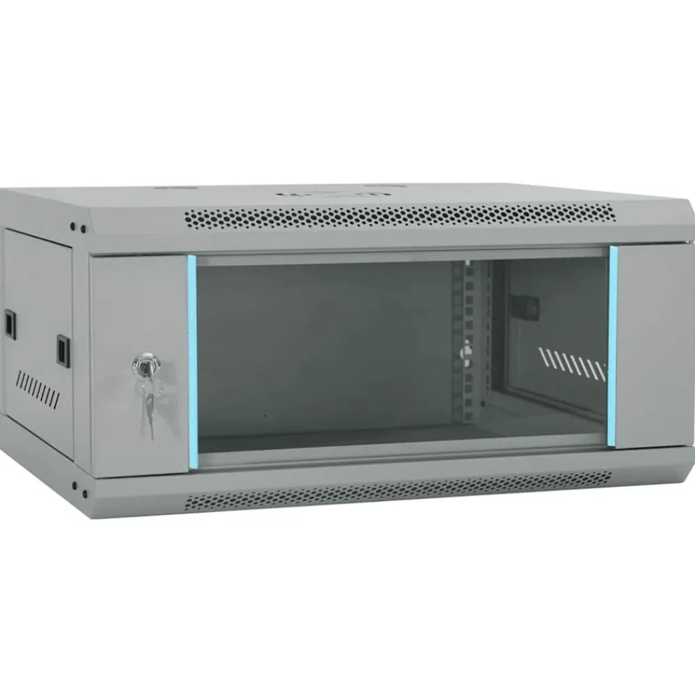 Elektronica*vidaXL Netwerk kabinet met opslag 60 x 45 x 28 cm Staal Grijs
