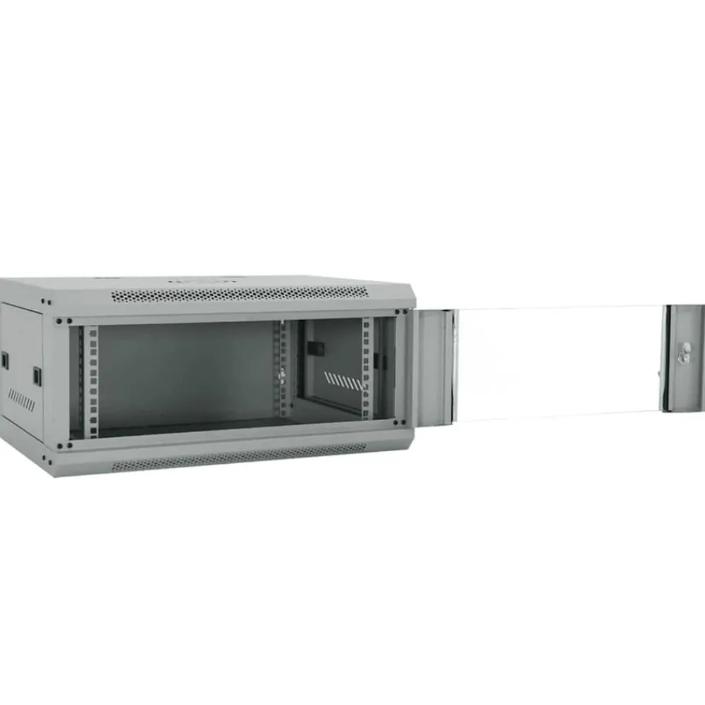 Elektronica*vidaXL Netwerk kabinet met opslag 60 x 45 x 28 cm Staal Grijs