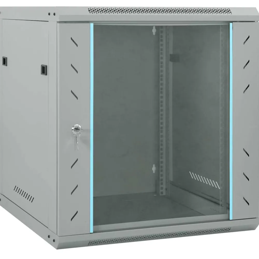 Elektronica*vidaXL Netwerk kabinet met opslag 60 x 60 x 65 cm Staal Grijs