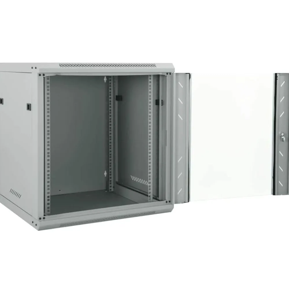Elektronica*vidaXL Netwerk kabinet met opslag 60 x 45 x 65 cm Staal Grijs
