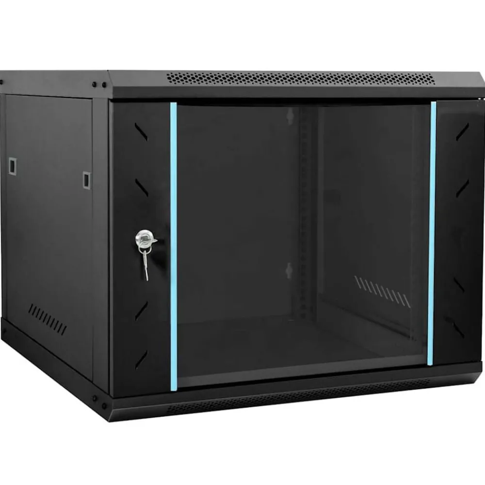 Elektronica*vidaXL Netwerk kabinet met opslag 60 x 60 x 50 cm Staal Zwart