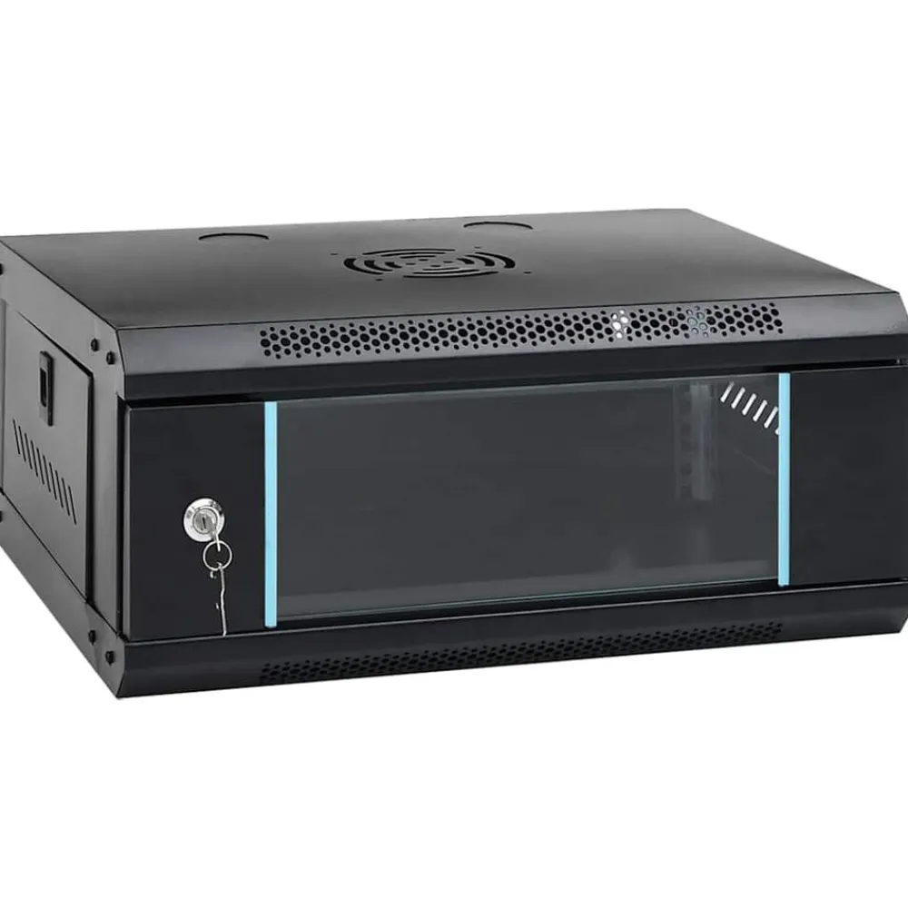 Elektronica*vidaXL Netwerkkast wandgemonteerd 4U 19" IP20 53x40x21 cm Zwart