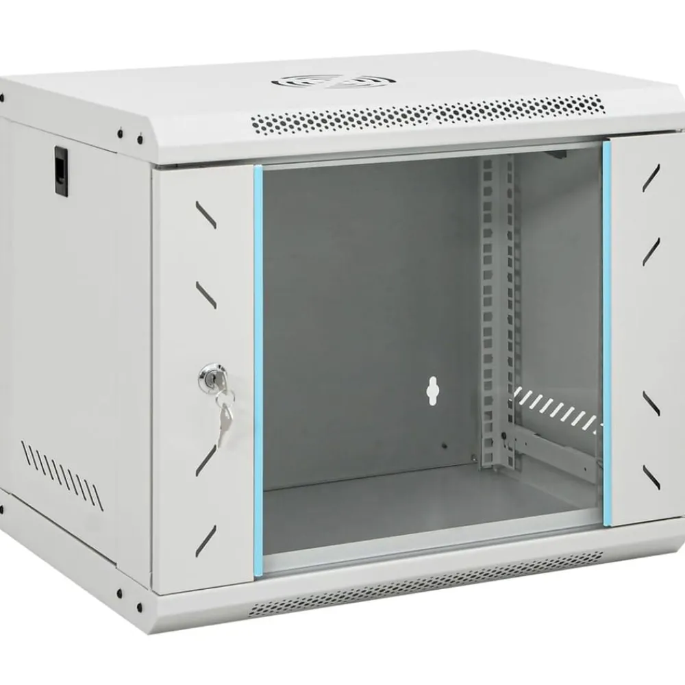 Elektronica*vidaXL Netwerkkast wandgemonteerd 9U 19" IP20 53x40x45 cm Grijs
