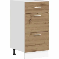 Kasten & Opbergmeubelen*vidaXL Onderkast Lyon 40x46x81,5 cm bewerkt hout artisanaal eikenkleur artisanaal eikenkleurig