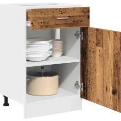 Kasten & Opbergmeubelen*vidaXL Onderkast met lade Lyon 50x46x81,5 cm bewerkt hout kleurig Oud hout