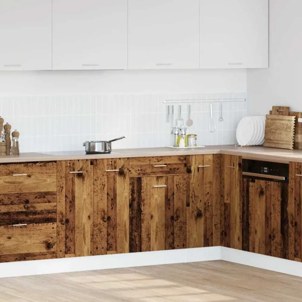 Kasten & Opbergmeubelen*vidaXL Onderkast met lade Lyon 50x46x81,5 cm bewerkt hout kleurig Oud hout