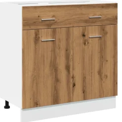Kasten & Opbergmeubelen*vidaXL Onderkast met lade Lyon 80x46x81,5 cm bewerkt hout artisanaal eiken artisanaal eikenkleurig