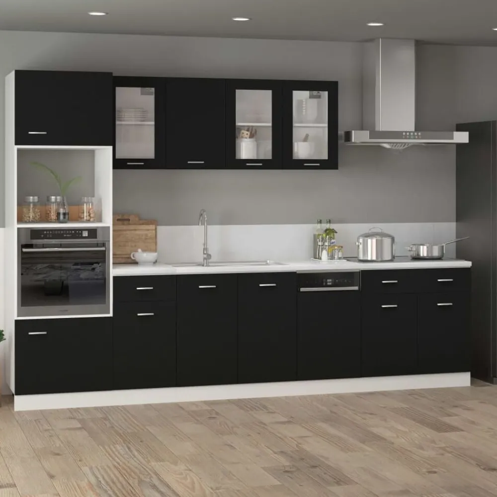 Kasten & Opbergmeubelen*vidaXL Onderkast met lade Lyon 80x46x81,5 cm bewerkt hout Zwart