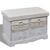 Opbergbank 62x33x42 cm paulowniahout wit>vidaXL Best