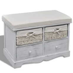 Opbergbank 62x33x42 cm paulowniahout wit>vidaXL Best