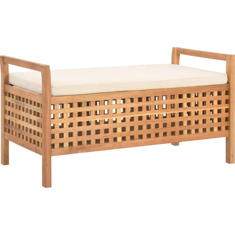 Opbergbankje 93x49x49 cm massief walnotenhout>vidaXL Discount