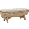 Bankjes*vidaXL Opbergbankje 103x51x44 cm massief hout en stof