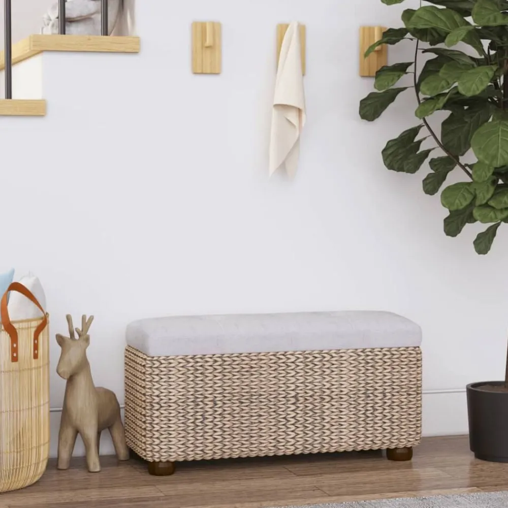 Bankjes*vidaXL Opbergbankjes 2 st met kussen 69 cm kattenstaart Grijs