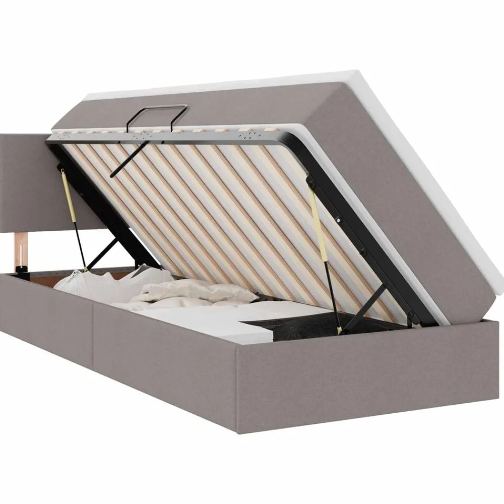 Opbergbed met matras met opslag 90 x 190 cm Bewerkt hout>vidaXL New