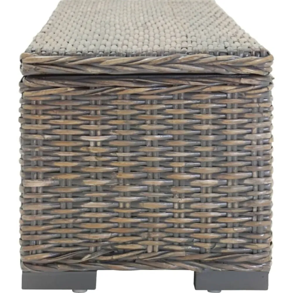Opbergbox 110 cm natuurlijk kubu rattan en mahoniehout>vidaXL Sale