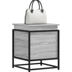 Huishoudelijke Benodigdheden*vidaXL Opbergbox met deksel 40x40x51,5 cm bewerkt hout Grijs sonoma