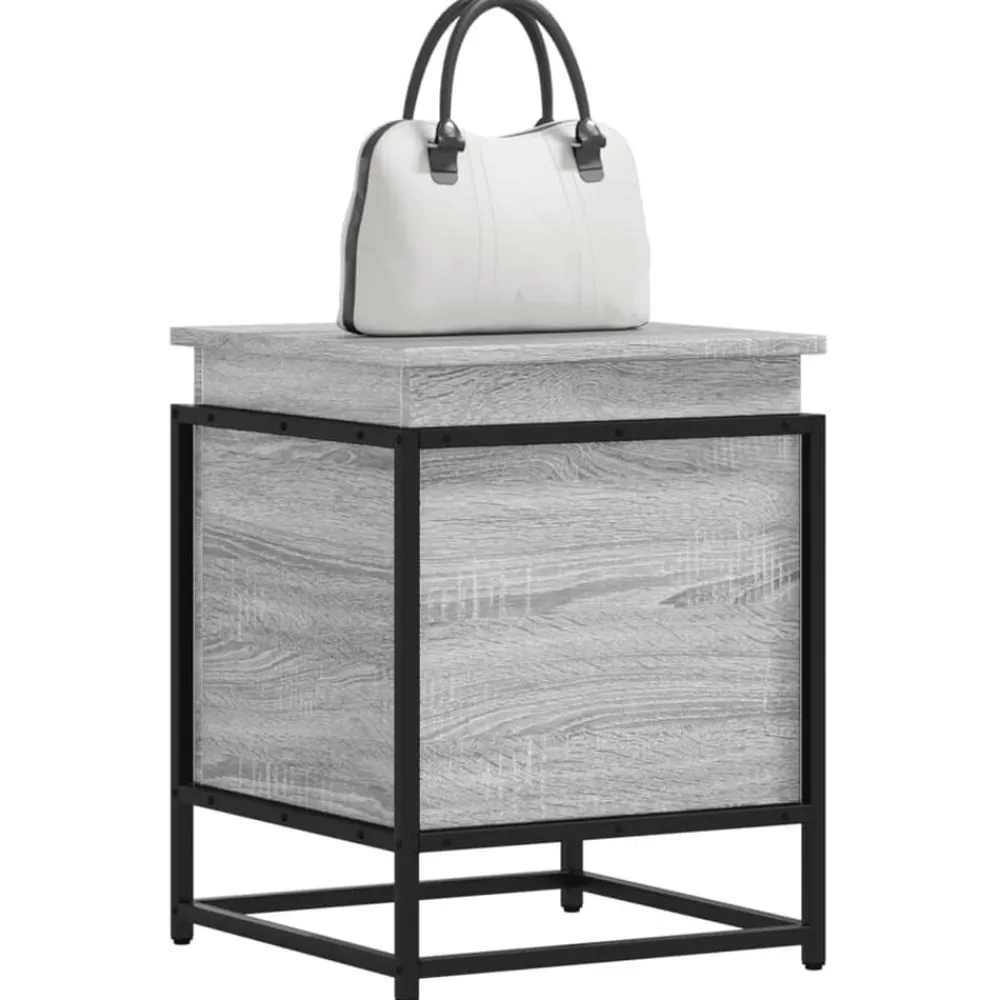 Huishoudelijke Benodigdheden*vidaXL Opbergbox met deksel 40x40x51,5 cm bewerkt hout Grijs sonoma