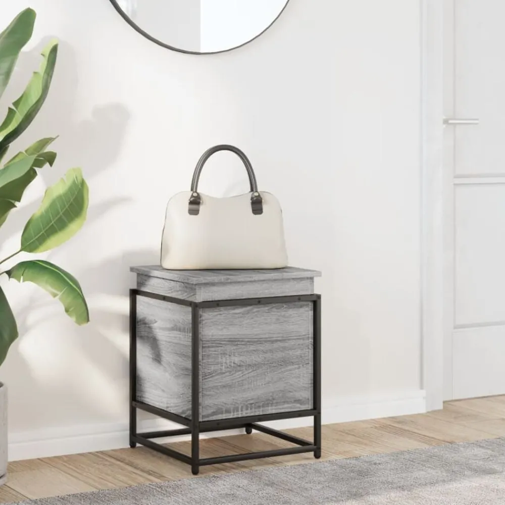 Huishoudelijke Benodigdheden*vidaXL Opbergbox met deksel 40x40x51,5 cm bewerkt hout Grijs sonoma
