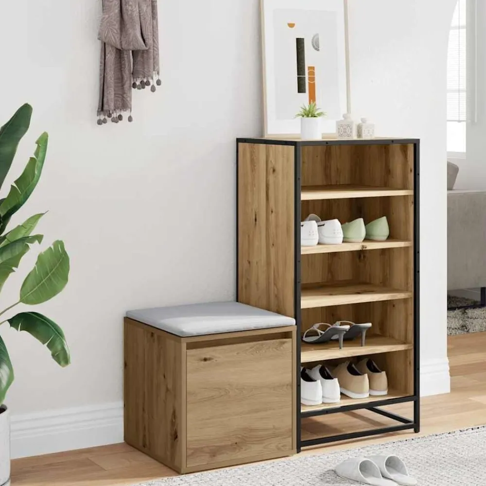Opbergbox met lade 40,5x40x40 cm bewerkt hout artisanaal eiken>vidaXL Discount