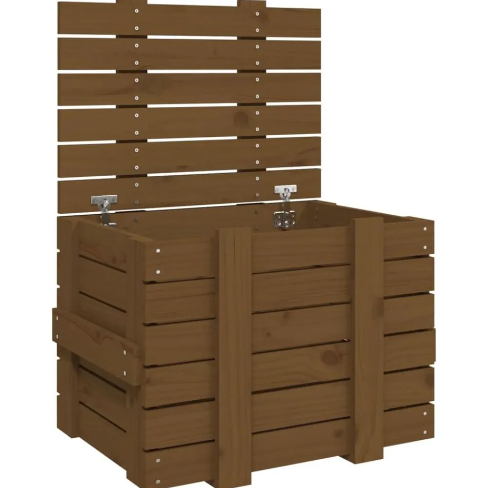 Huishoudelijke Benodigdheden*vidaXL Opbergbox 58x40,5x42 cm massief grenenhout Honingbruin