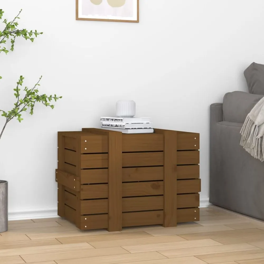 Huishoudelijke Benodigdheden*vidaXL Opbergbox 58x40,5x42 cm massief grenenhout Honingbruin