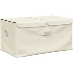 Huishoudelijke Benodigdheden*vidaXL Opbergbox 50x30x25 cm stof crèmekleurig Cr&egrave;me