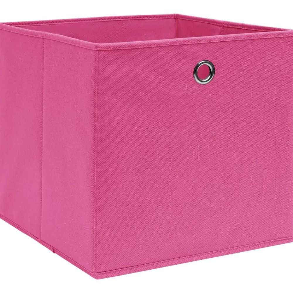 Huishoudelijke Benodigdheden*vidaXL Opbergboxen 4 st 32x32x32 cm stof roze Roze zonder deksels
