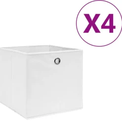 Huishoudelijke Benodigdheden*vidaXL Opbergboxen 4 st 28x28x28 cm nonwoven stof Wit