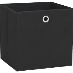 Huishoudelijke Benodigdheden*vidaXL Opbergboxen 4 st 28x28x28 cm nonwoven stof Zwart
