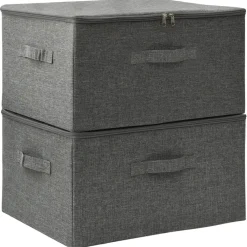 Opbergboxen 2 st 43x34x23 cm stof kleurig>vidaXL Sale