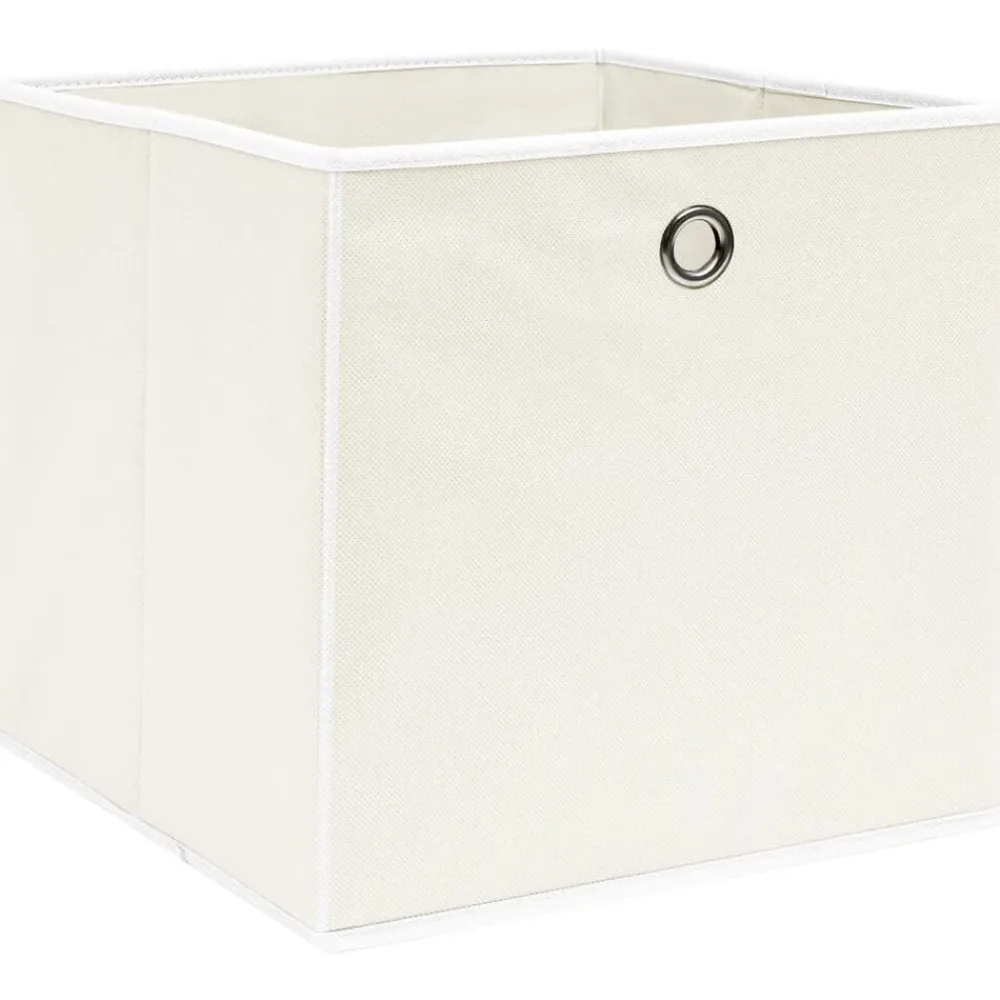 Opbergboxen 4 st 32x32x32 cm stof wit>vidaXL Outlet