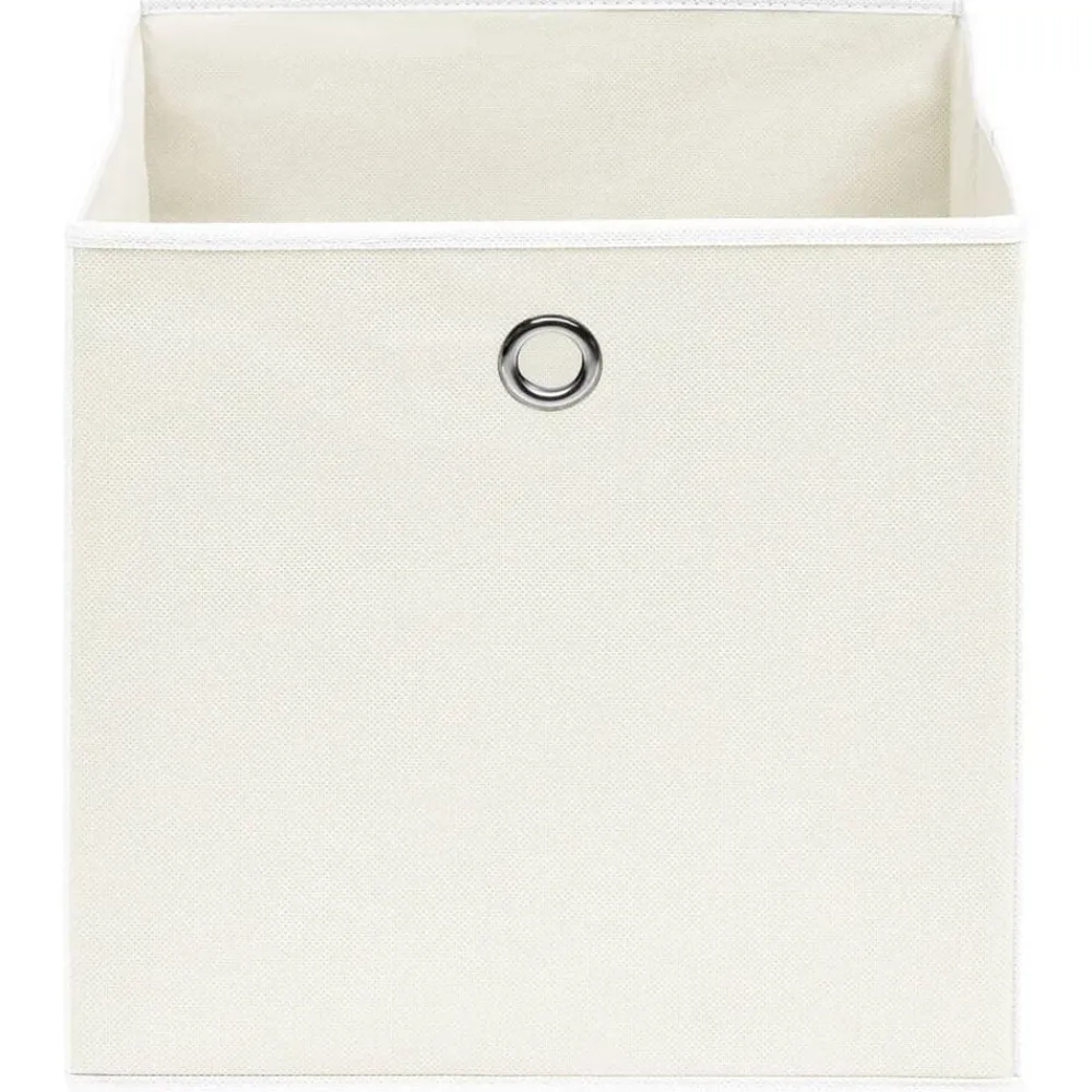 Opbergboxen 4 st 32x32x32 cm stof wit>vidaXL Outlet