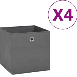 Opbergboxen 4 st 28x28x28 cm nonwoven stof>vidaXL Clearance