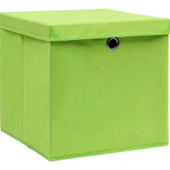 Huishoudelijke Benodigdheden*vidaXL Opbergboxen met deksel 4 st 32x32x32 cm stof groen Groen met deksels