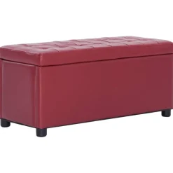 Bankjes*vidaXL Opberghocker 87,5 cm kunstleer Wijnrood