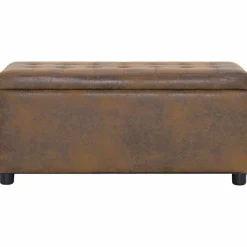 Bankjes*vidaXL Opberghocker 87,5 cm kunstsuède Bruin