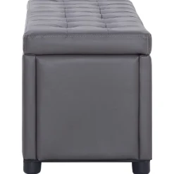 Bankjes*vidaXL Opberghocker 87,5 cm kunstleer Grijs