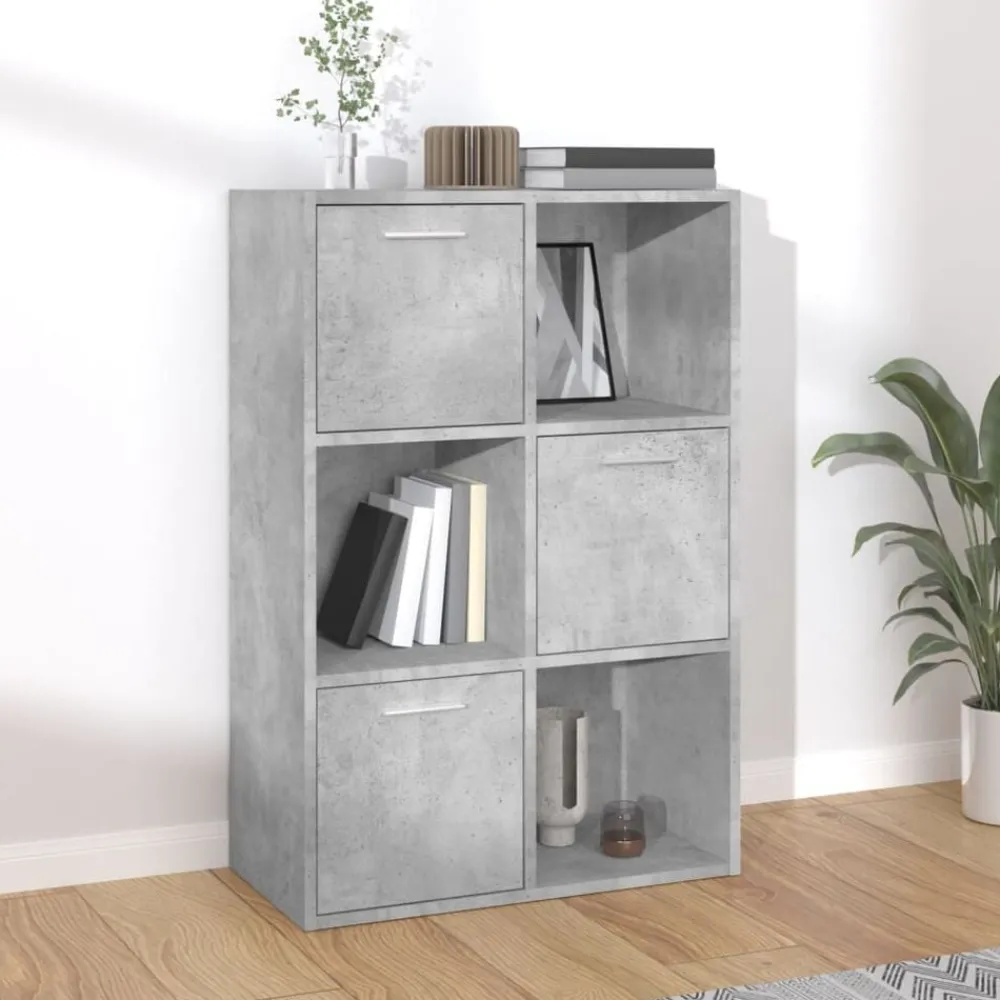 Boekenkasten & Wandplanken*vidaXL Opbergkast 60x29,5x90 cm bewerkt hout Betongrijs