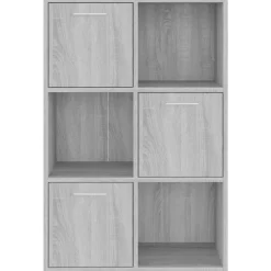 Boekenkasten & Wandplanken*vidaXL Opbergkast 60x29,5x90 cm eikenkleurig Grijs sonoma