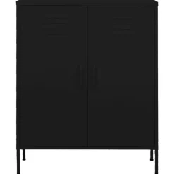 Kasten & Opbergmeubelen*vidaXL Opbergkast 80x35x101,5 cm staal Zwart